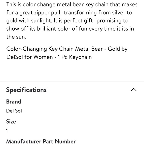 NWT!! Delsol color changing bear keychain - Picture 4 of 9
